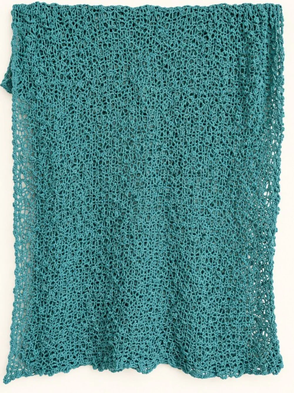 Lost River Clothing Aqua Openwork Knit Scarf Wrap